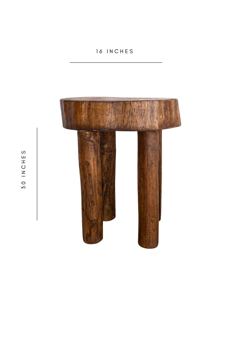 Senufo Round  Stool Bench Side Table Brown - Luxe B Pampas Grass  Canada , dried flowers and pampas grass Canadian Company. Bulk and wholesale dried flowers and pampas grass fluffy. Large White Pampas Grass Toronto